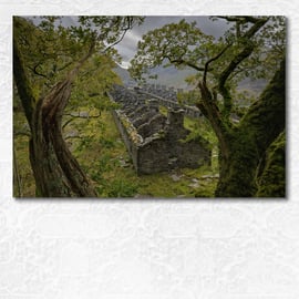 Abandoned Anglesey Barracks in Dinorwig quarry, Wales