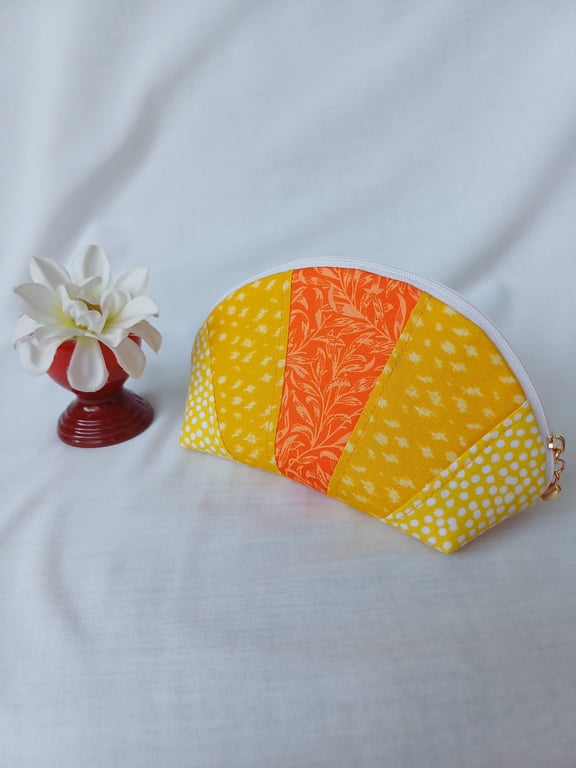 Bright and sunny patchwork pouch
