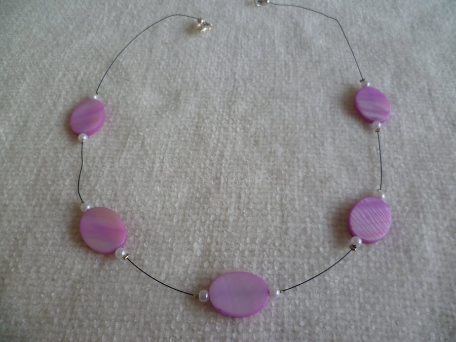 Pink Shells Illusion Necklace