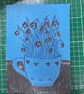 Snowdrops original reduction Lino print - Image 9