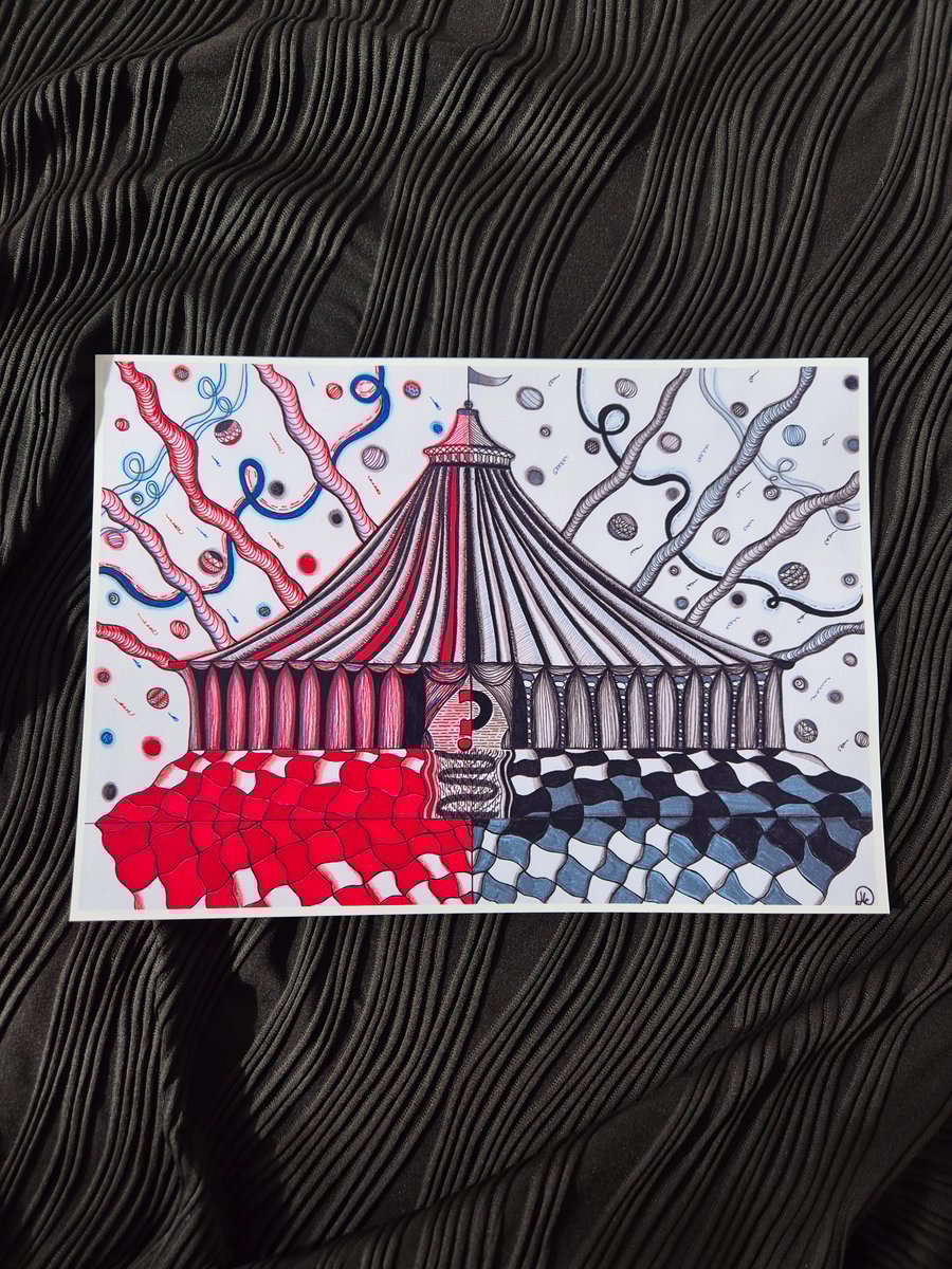 Abstract Art Print - A4 Unframed Art - Welcome To The Circus
