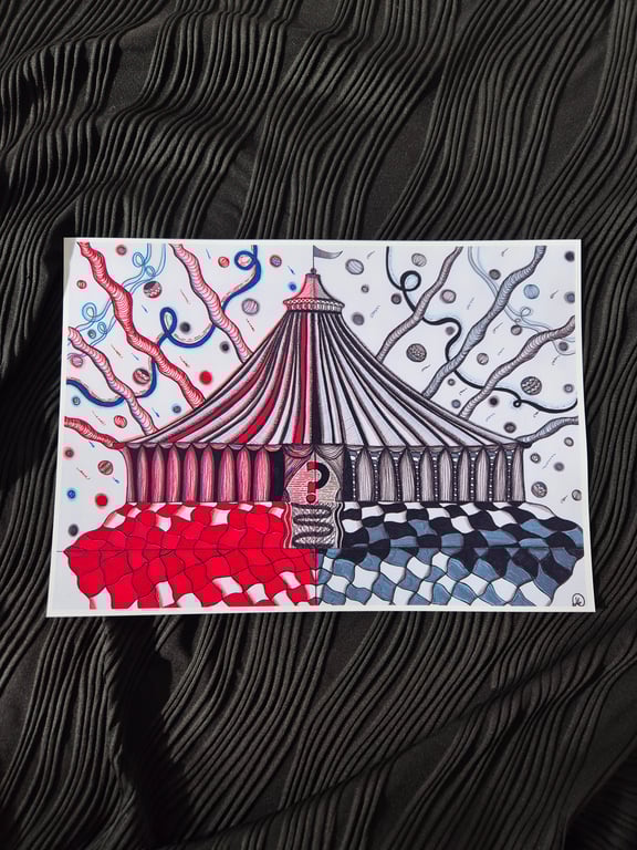 Abstract Art Print - A4 Unframed Art - Welcome To The Circus