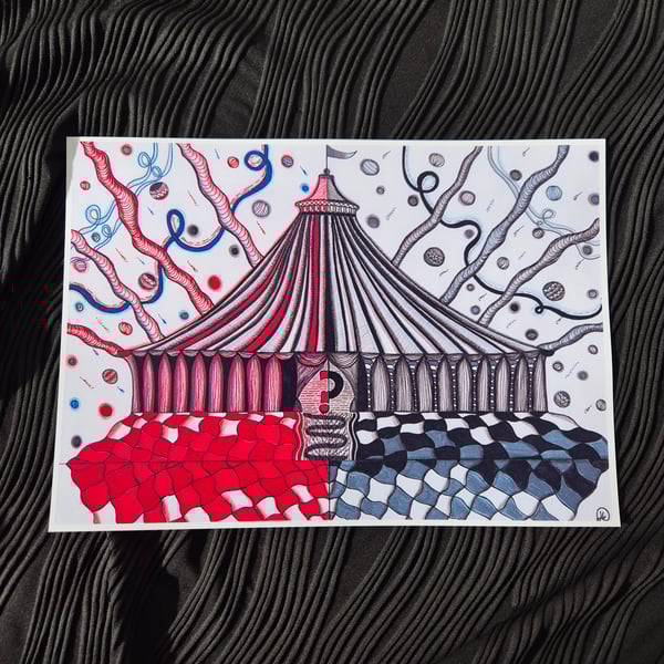 Abstract Art Print - A4 Unframed Art - Welcome To The Circus