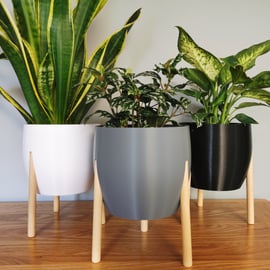 Plant Pot With Wood Legs, Inbuilt Hardwood Legs, Eco-Friendly Planter