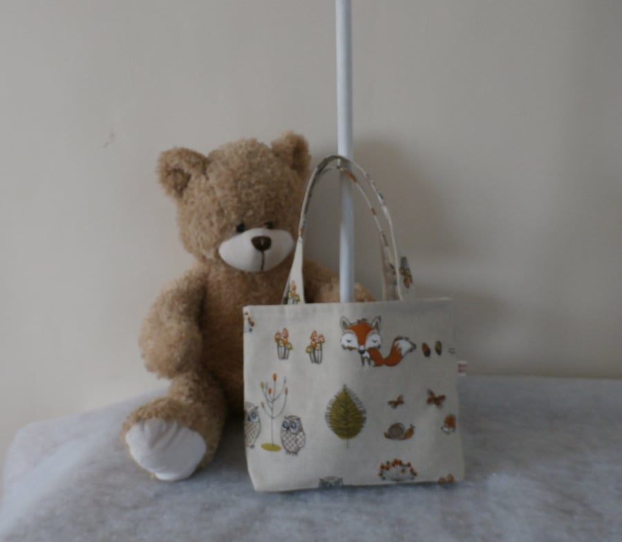 Little Girls Fawn Tote Bag Mr Fox  And His Woodland Friends 