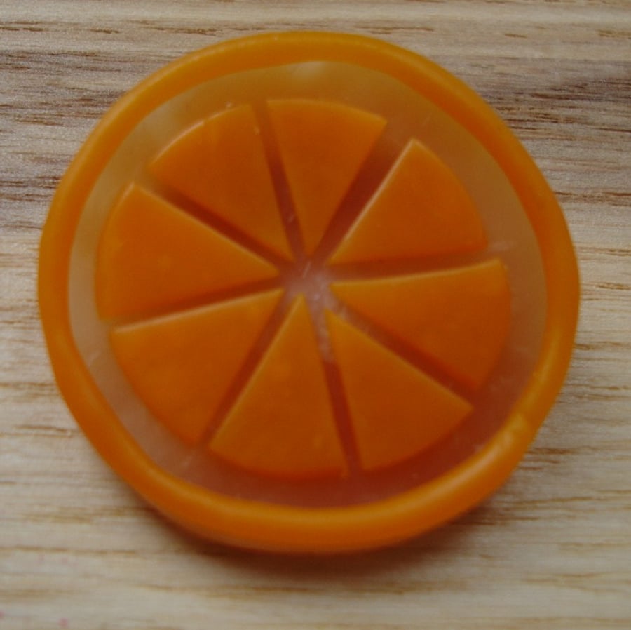 Orange Slice FIMO Badge