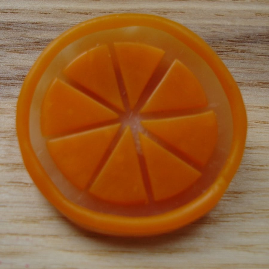 Orange Slice FIMO Badge