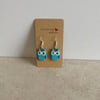 Cute Owl Earrings. Blue