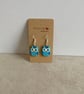 Cute Owl Earrings. Blue