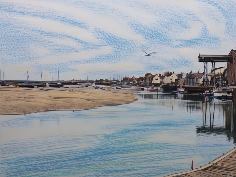 Harbour View Wells-Next-Sea Norfolk Greeting Card A5 