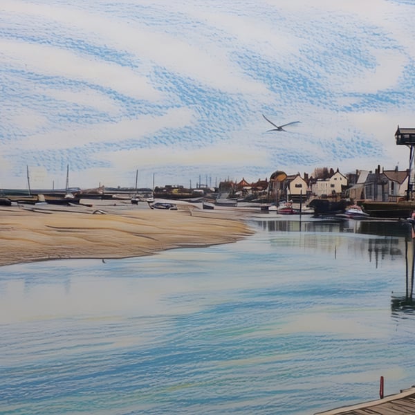 Harbour View Wells-Next-Sea Norfolk Greeting Card A5 
