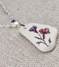 Sterling Silver Wildflower Sea Pottery Necklace - Handmade Coastal Pendant - Image 3