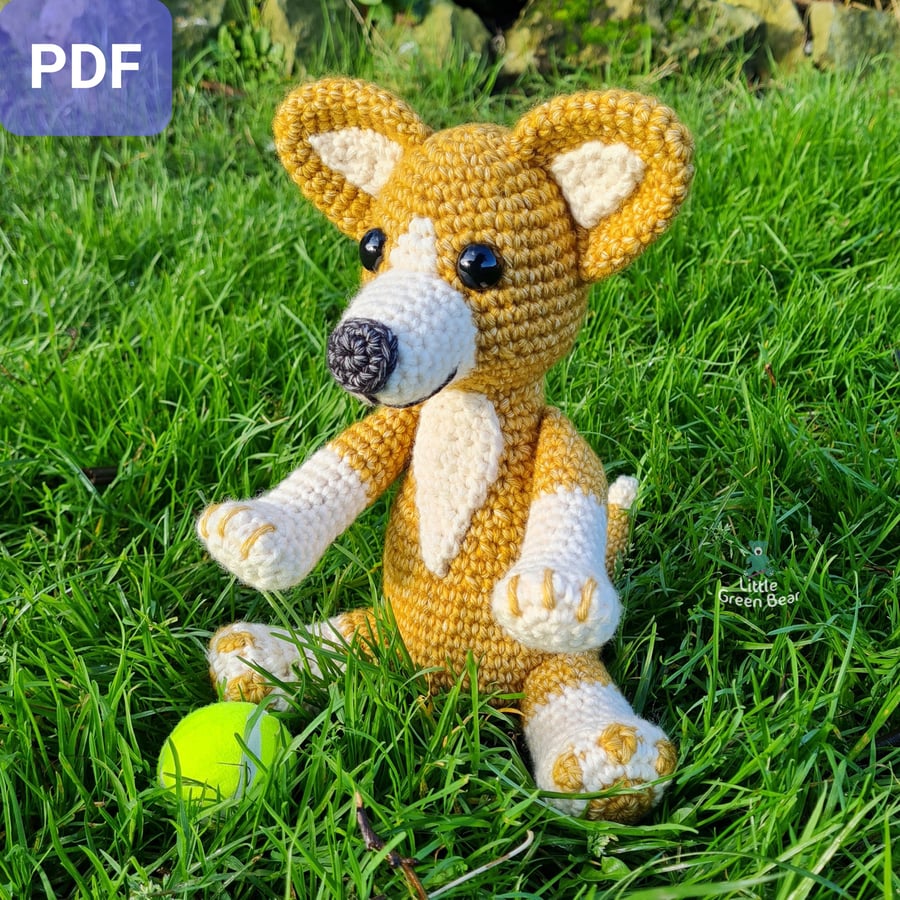 Cerys the Corgi Crochet Pattern, Dog Amigurumi Pattern