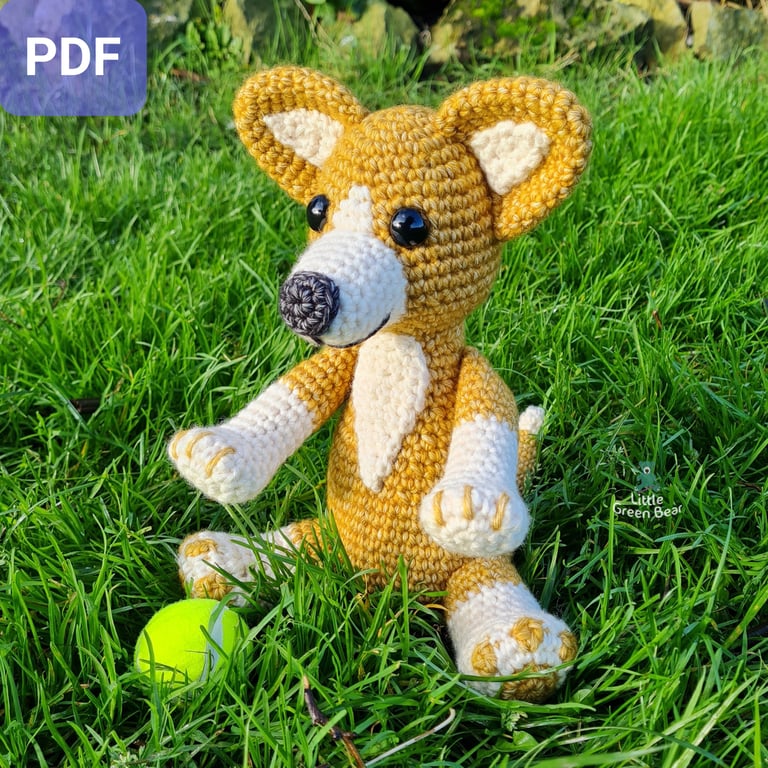 Cerys the Corgi Crochet Pattern, Dog Amigurumi Pattern