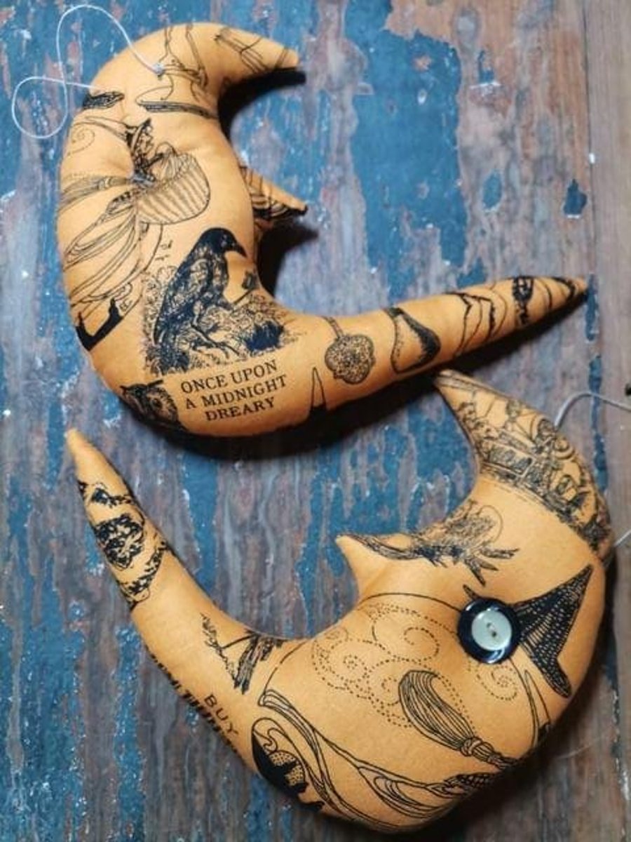 Halloween decoration, hanging moon, wall hanging moon decor, witch