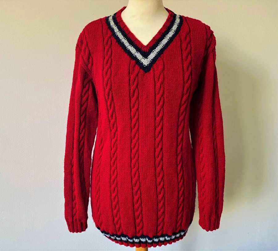 Dark Red Cricket Sweater