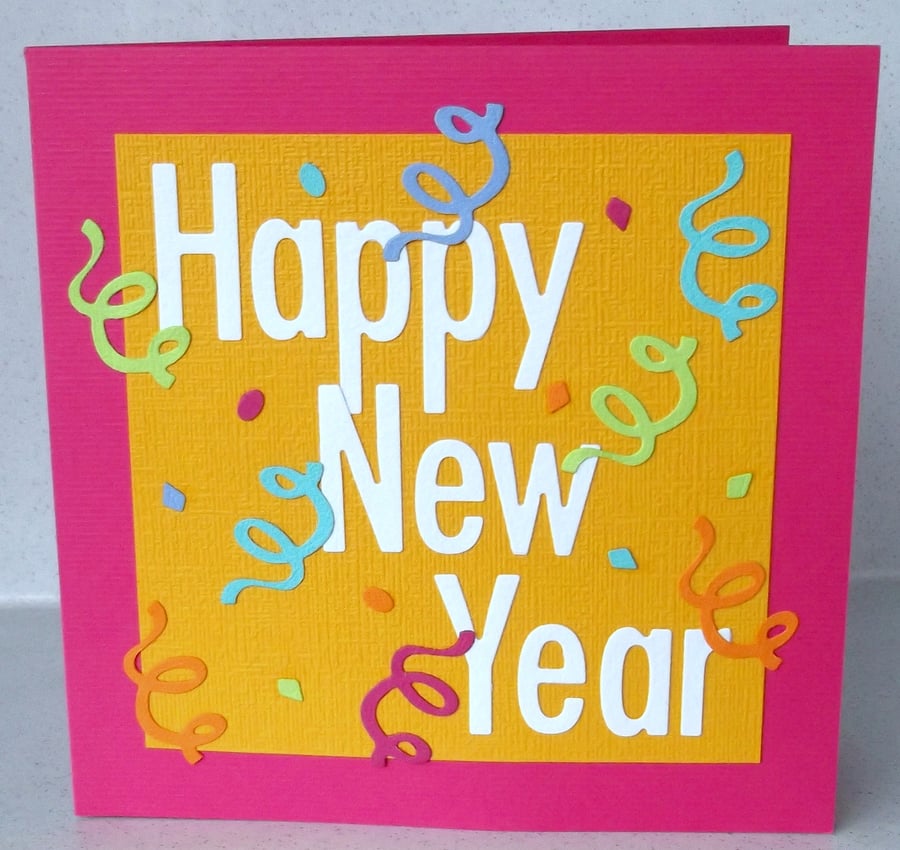 Handmade Happy New Year card
