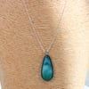 Turquoise blue enamel teardrop pendant