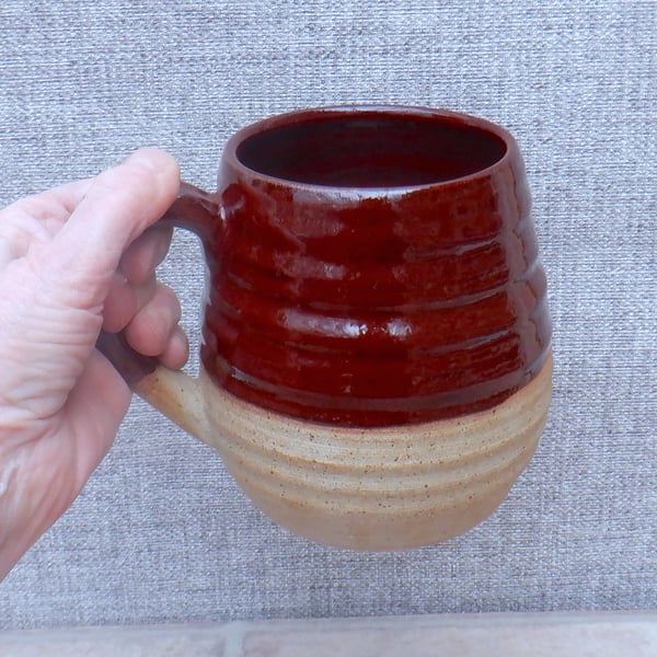 Extra large cuddle mug hand thrown tankard stoneware pottery ceramic handmade 