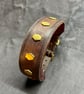 Handmade studded leather dog collar large Perfectly imperfect - Image 1