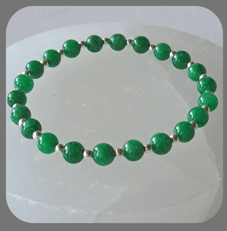 Emerald and Sterling Silver Bracele