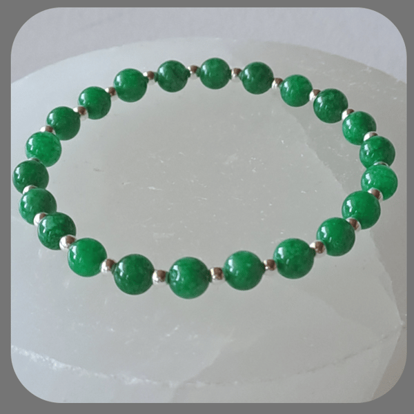 Emerald and Sterling Silver Bracele