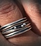 Chunky Silver Stack ring, freeform stack ring, sterling silver stack ring, waves - Image 5
