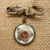 Pink Rose Hare Pin Brooch (RR08)