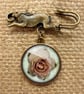 Pink Rose Hare Pin Brooch (RR08) - Image 1