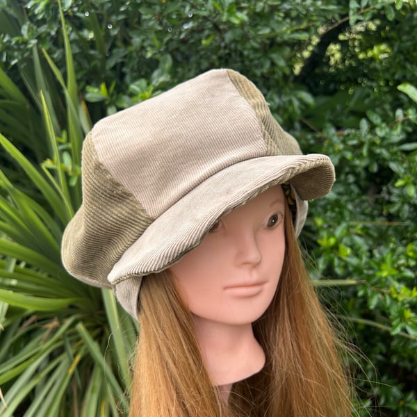 Corduroy Baker boy cap - upcycled