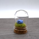 small glass blue bird keepsake figure