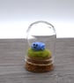 small glass blue bird keepsake figure