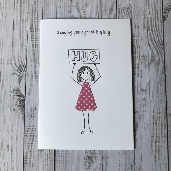 Sending you a great big hug card, Personalised card