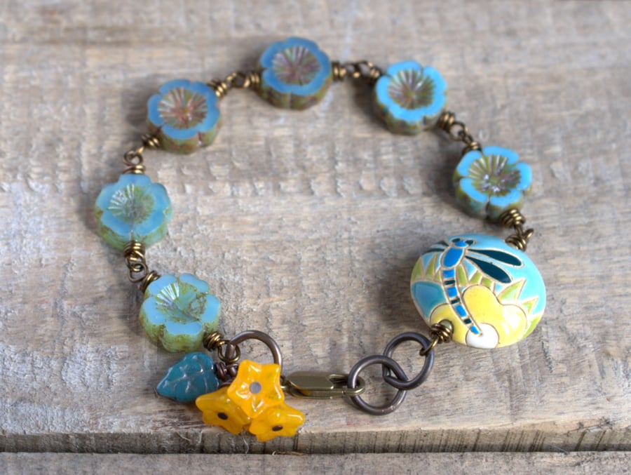 Colourful Dragonfly Beaded Bracelet