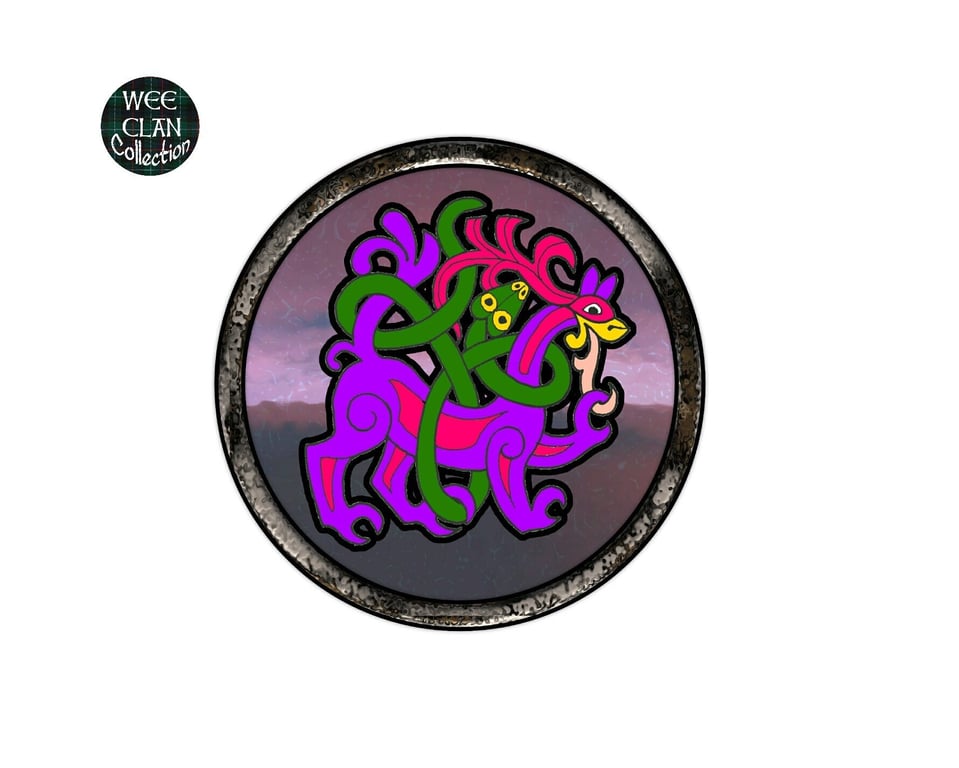 Celtic Inspired Dragon snake purple Vinyl Sticker For Phone, Laptop, Tablet