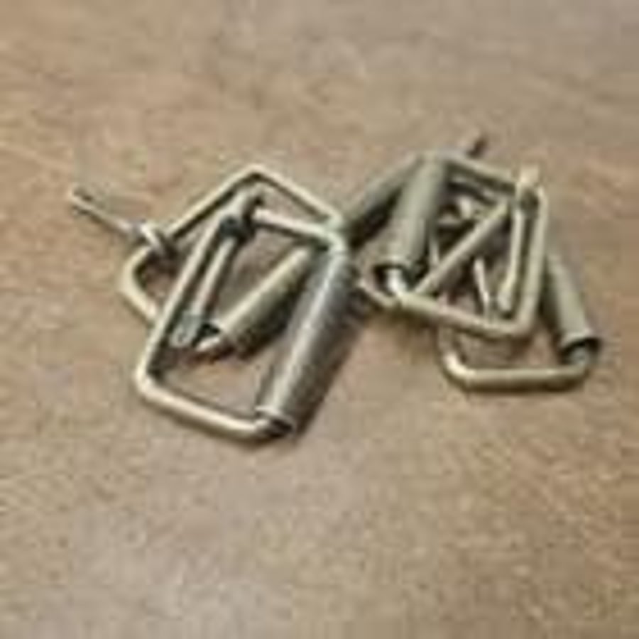 5X 25mm Brass Tone Roller Buckle