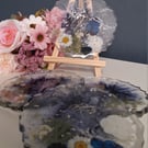 Commissioned Order Navy and Silver Ink Swell & White and Navy Botanicals 