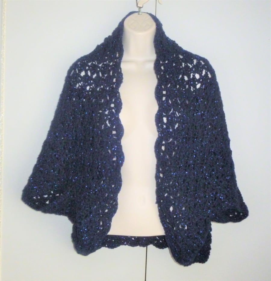 SALE BARGAIN ladies glitter crochet lacy shrug ( ref FA435 G6 )