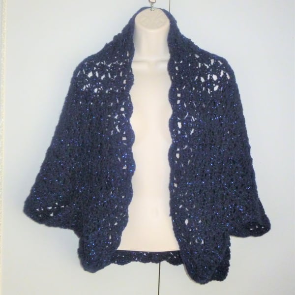 SALE BARGAIN ladies glitter crochet lacy shrug ( ref FA435 G6 )