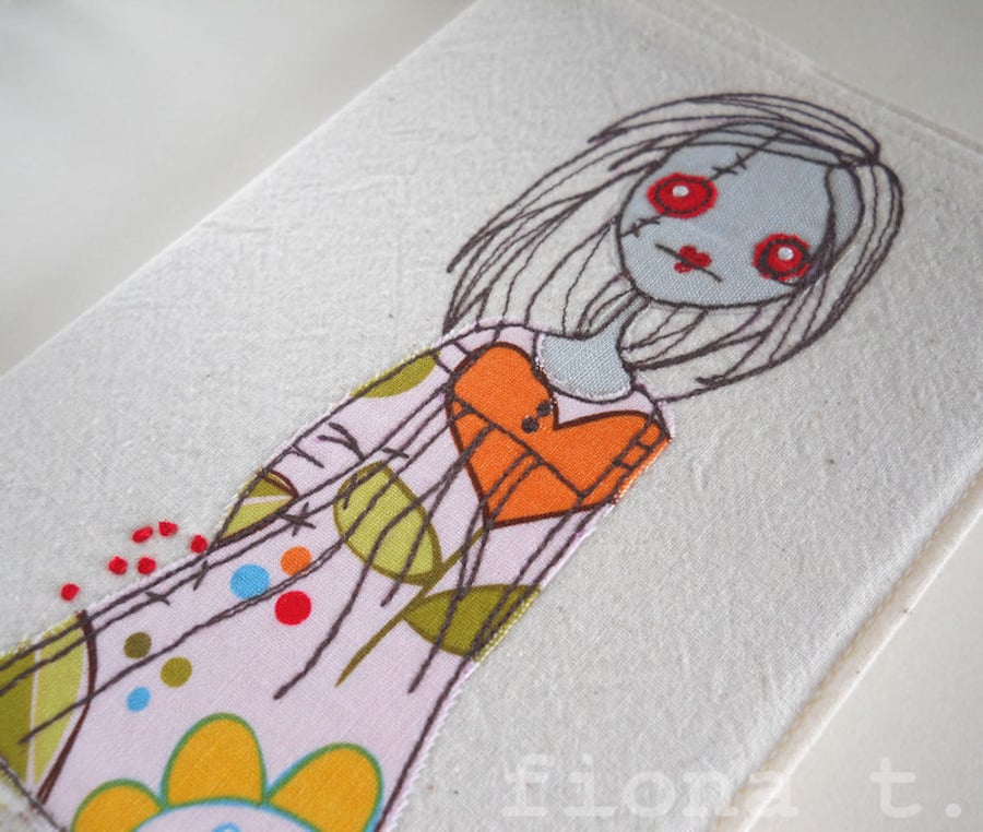 embroidered zombie - pink