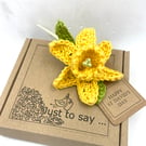 Crochet Daffodil Brooch