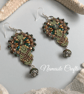 Beautiful Delicate Macrame Beaded Earrings, lace, boho, chic, classy - Image 1