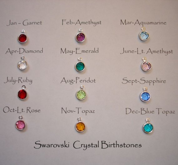 Swarovski crystal birthstone add on