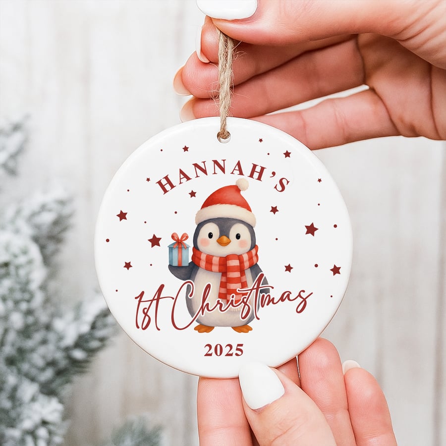 Personalised Baby’s 1st Christmas Ornament – Custom Name Christmas Tree Bauble