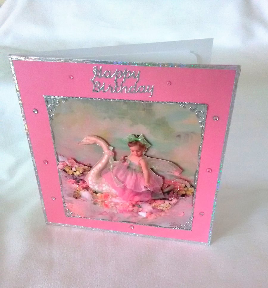 Swan birthday card
