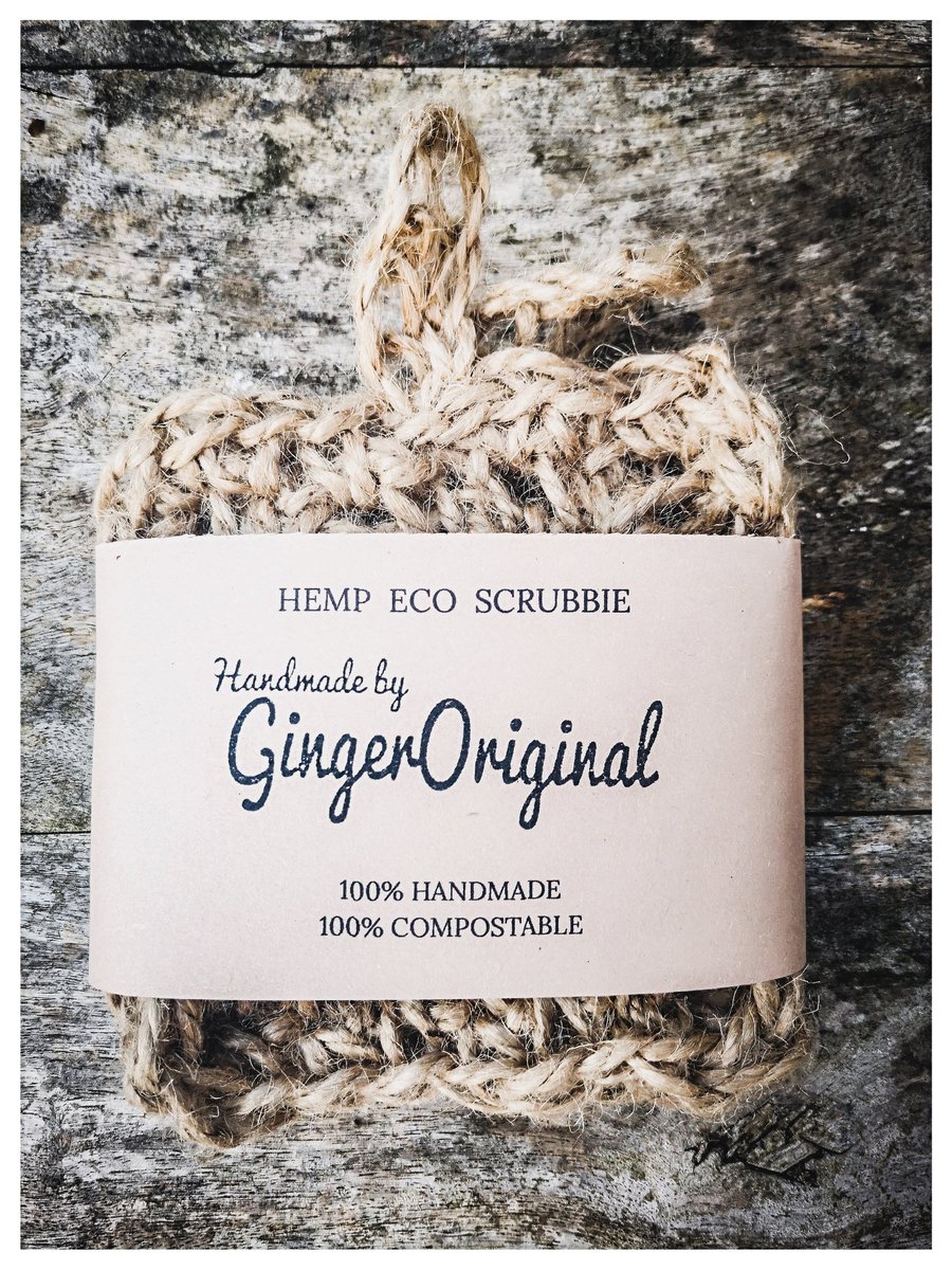 Pack of two Hemp & Jute Eco Scrubbies   Scourer Sponge 