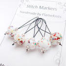 Lampwork Stitch Markers - Bench Sweepings