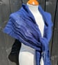 Feather Light Soft Navy Blue Merino Handknitted Lace Shawl Wrap Scarf - Image 3