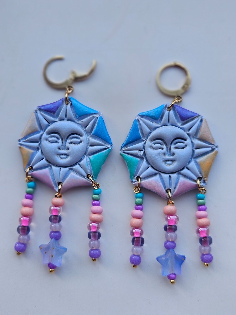 Celestial talisman sun goddess earrings 