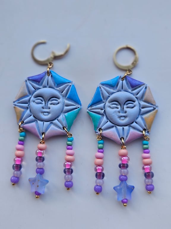 Celestial talisman sun goddess earrings 